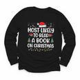 Most Likely To Read A Book On Christmas Matching Family Xmas Youth Long Sleeve Tee