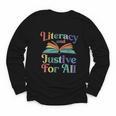Literacy Justice For All Stop Book Banning Protect Librarian Youth Long Sleeve Tee Literacy Justice For All Stop Book Banning Protect Librarian Youth Long Sleeve Tee