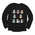 Literary Winter Reading Snowmen Cozy Book Lover Pattern Youth Long Sleeve Tee