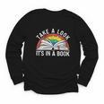 Take a Look It's In a Book Reading Vintage Retro Rainbow Youth Long Sleeve Tee Take a Look It's In a Book Reading Vintage Retro Rainbow Youth Long Sleeve Tee