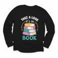 Take a Look It's In a Book Teacher Reading Apparel Youth Long Sleeve Tee