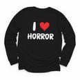 I Love Horror Heart Movies TV Show Books Writing Read Youth Long Sleeve Tee I Love Horror Heart Movies TV Show Books Writing Read Youth Long Sleeve Tee