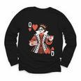 Modern Queen Of Hearts Book Lover Reading Novels Romantasy Youth Long Sleeve Tee