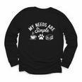 My Needs Are Simple Cat Dog Reading Book Coffee Youth Long Sleeve Tee My Needs Are Simple Cat Dog Reading Book Coffee Youth Long Sleeve Tee