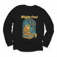 Night Owl Cozy Reading Tea Coffee Lover Bookworm Cute Youth Long Sleeve Tee