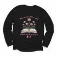 How Many Nights Reading 67 Meme Floral Book Lover Teacher Youth Long Sleeve Tee