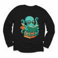 Octopus Reading Book Reading Bookworm Reader Youth Long Sleeve Tee