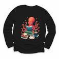 Octopus Reading Books Tea Coffee Youth Long Sleeve Tee