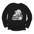 Old English Sheepdog Books Reading Dog Breed Graphic Youth Long Sleeve Tee