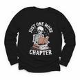 One More Chapter Skeleton Reading Books Lovers Readers Youth Long Sleeve Tee