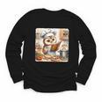 Owl Learning To Cook With Cookbook Chef Apron Stove Cooking Youth Long Sleeve Tee