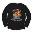 Paperbacks And Pool Days Flamingo Reading Summer Vibes Books Youth Long Sleeve Tee Paperbacks And Pool Days Flamingo Reading Summer Vibes Books Youth Long Sleeve Tee