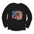 Patriotic German Shepherd Dog Books Baseball American Flag Youth Long Sleeve Tee