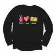 Peace Love Books Reader Librarian Library Book Youth Long Sleeve Tee