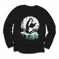 Penguin Reading A Book Vintage Graphic Bookworm Lover Youth Long Sleeve Tee
