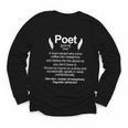 Poetry Poem Author Literature Book Lover Book Worm Poet Youth Long Sleeve Tee