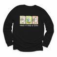 Preppy 100 Days Of School Goose Coffee Books Teacher Life Youth Long Sleeve Tee