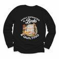 Quilting Sewing Machine Quilter Easily Distracted By Book Youth Long Sleeve Tee