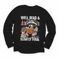 Well Read & Slightly Feral Raccoon Book Lover Graphic Youth Long Sleeve Tee