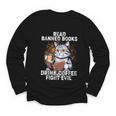 Read Banned Books Drink Coffee Fight Evil Cat Youth Long Sleeve Tee Read Banned Books Drink Coffee Fight Evil Cat Youth Long Sleeve Tee