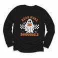 Read More Books Cute Ghost Reading Book Teacher Halloween Youth Long Sleeve Tee