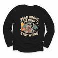 Read Books Be Kind Stay Weird Book Dragon Skeleton Reading Youth Long Sleeve Tee