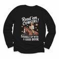 Read 'Em Cowgirl Saddle Up With A Good Book Rodeo Bookworm Youth Long Sleeve Tee