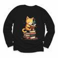 Reading Cat Books Cute Youth Long Sleeve Tee