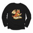 Reading Dragon Book Lover Bookworm Reader Youth Long Sleeve Tee