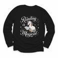 Reading Is Magical Unicorn Book Lover Fantasy Kids Youth Long Sleeve Tee