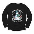 Reading Snowman So Many Books Christmas Books Readers Youth Long Sleeve Tee
