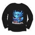 Readsolotl Blue Kawaii Axolotl Book Lover Reading Youth Long Sleeve Tee Readsolotl Blue Kawaii Axolotl Book Lover Reading Youth Long Sleeve Tee