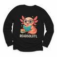 Readsolotl Kawaii Axolotl Reading Book Lover Youth Long Sleeve Tee