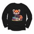 Red Panda Books Lover Reading Bookworm Youth Long Sleeve Tee