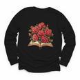 Red Roses Flowers Book Floral Youth Long Sleeve Tee