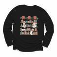 Retro Ghost Reading Book Teacher Librarian Bookish Christmas Youth Long Sleeve Tee