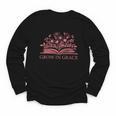Retro Grow In Grace Wildflower Book Christian Bible Verse Youth Long Sleeve Tee