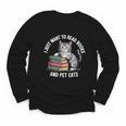 Retro I Just Want To Read Books And Pet Cats Youth Long Sleeve Tee