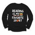 Retro Reading Is My Favorite Sport Football World Book Day Youth Long Sleeve Tee
