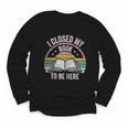 Retro Vintage I Closed My Book To Be Here Book Lover Reading Youth Long Sleeve Tee