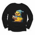 Rubber Duck Reading Book Rubber Duckie Reader Coffee Lover Youth Long Sleeve Tee