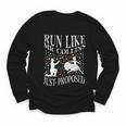 Run Like Mr Collins Just Proposed Vintage Book Quote Youth Long Sleeve Tee Run Like Mr Collins Just Proposed Vintage Book Quote Youth Long Sleeve Tee