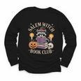 Salem Witch Book Club Bookish Halloween Raccoon Witchcraft Youth Long Sleeve Tee