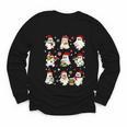 Santa Ghost Reading Books Christmas Library Teacher Youth Long Sleeve Tee