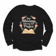 She Blooms Among The Pages Women Mom Wife Floral Book Quote Youth Long Sleeve Tee