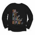 Sip Tea Pet Cats Read Books Repeat Book Cat Lover Youth Long Sleeve Tee Sip Tea Pet Cats Read Books Repeat Book Cat Lover Youth Long Sleeve Tee