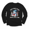 Snow Many Books Snow Little Time Snowman Reading Book Youth Long Sleeve Tee Snow Many Books Snow Little Time Snowman Reading Book Youth Long Sleeve Tee