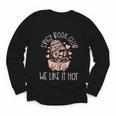 Spicy Book Club Dark Romance Reader Spicy Bookish Skeleton Youth Long Sleeve Tee