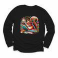 Squirrel Reading a Book Lover Bookworm Youth Long Sleeve Tee