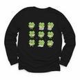 Teacher Reading Shamrock St Patrick’s Day Book Lover Kids Youth Long Sleeve Tee